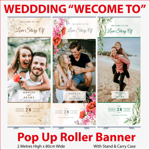 Wedding Welcome to Pop up Roller banner