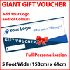 Giant Gift Voucher for Presentation Fundraising Photo Event. Personalise/Brand for your Company Logo/Colours or Own Event