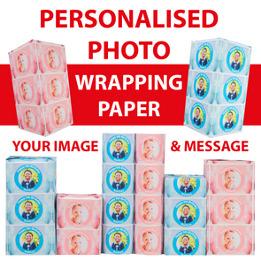Personalised Photo Wrapping Paper. Your Image & Message printed for any occasion
