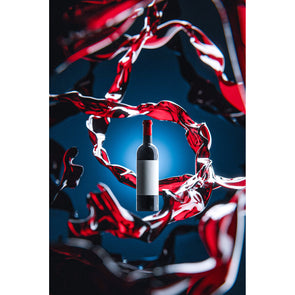 Flowing Red Wine Premium Metal ChromaLuxe Hi Gloss Decor Wall Printed Panel