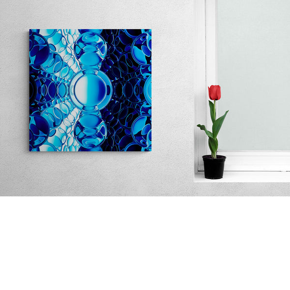 Blue Circles Premium Metal ChromaLuxe Hi Gloss Photo Decor Wall Printed Panel