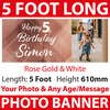 Birthday Banner Personalised Poster 5 FOOT WIDE Printed with your Photo & Text
