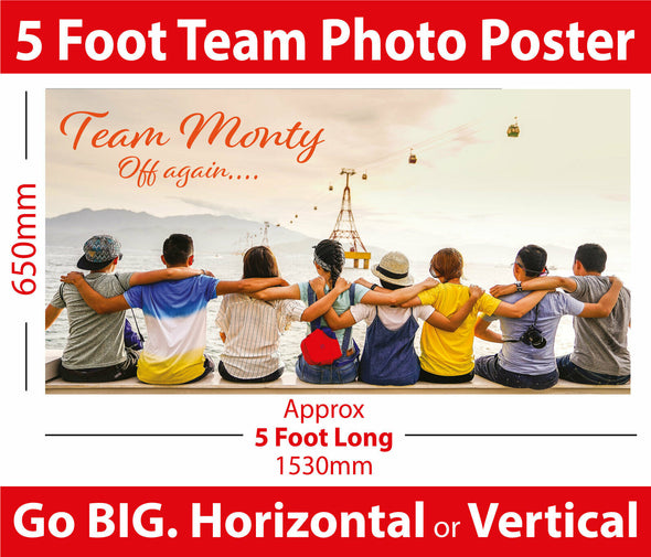 5 Foot Photo Team / Sports Poster Banner - Totally Unique Decoration Poster.