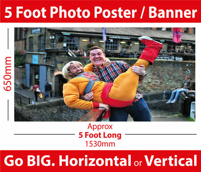 5 Foot Photo Poster Banner - Totally Unique Party Decoration Poster. Your Image Supersized!!