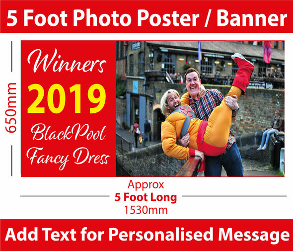 5 Foot Photo Poster Banner - Totally Unique Party Decoration Poster. Your Image Supersized!!
