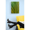 Green Leaves Yellow Background Premium Metal ChromaLuxe Hi Gloss Decor Wall Printed Panel