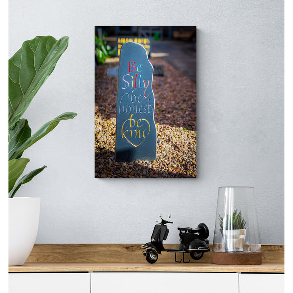Be Kind Be Silly Be Honest Premium Metal ChromaLuxe Hi Gloss Decor Wall Printed Panel