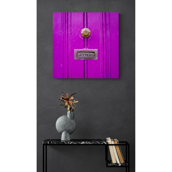 Purple Letters Premium Metal ChromaLuxe Hi Gloss Photo Decor Wall Printed Panel