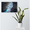 Crashing Blue Waves Premium Metal ChromaLuxe Hi Gloss Decor Wall Printed Panel